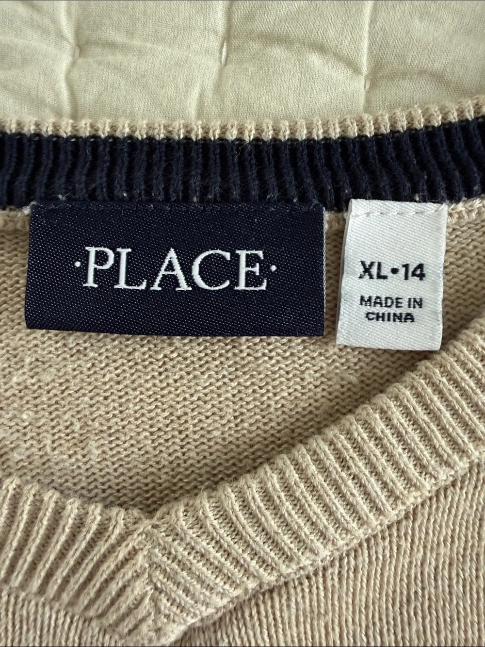 The Children's Place Beige V-shape neck Sweater Top Size XL